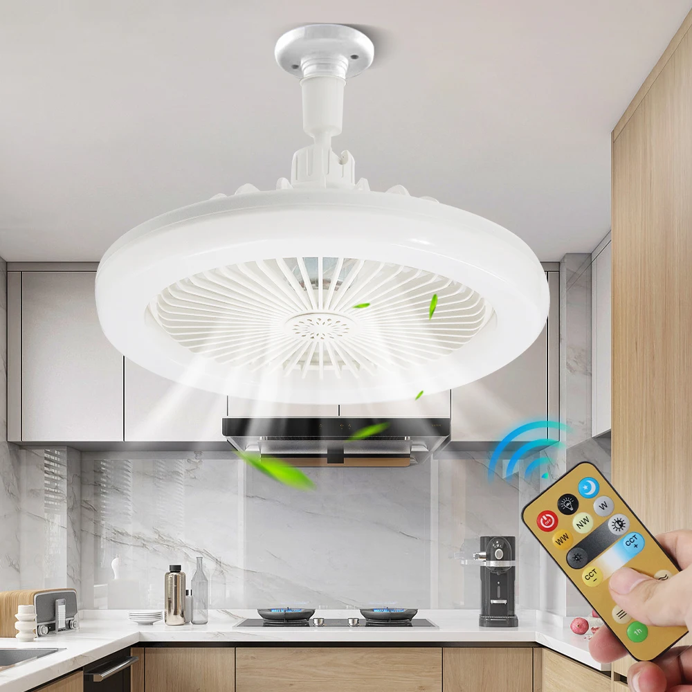 Led Fan Light E27 Lamp Holder Rotatable Led Mini Ceiling Fan Light with Fragrance Dimming