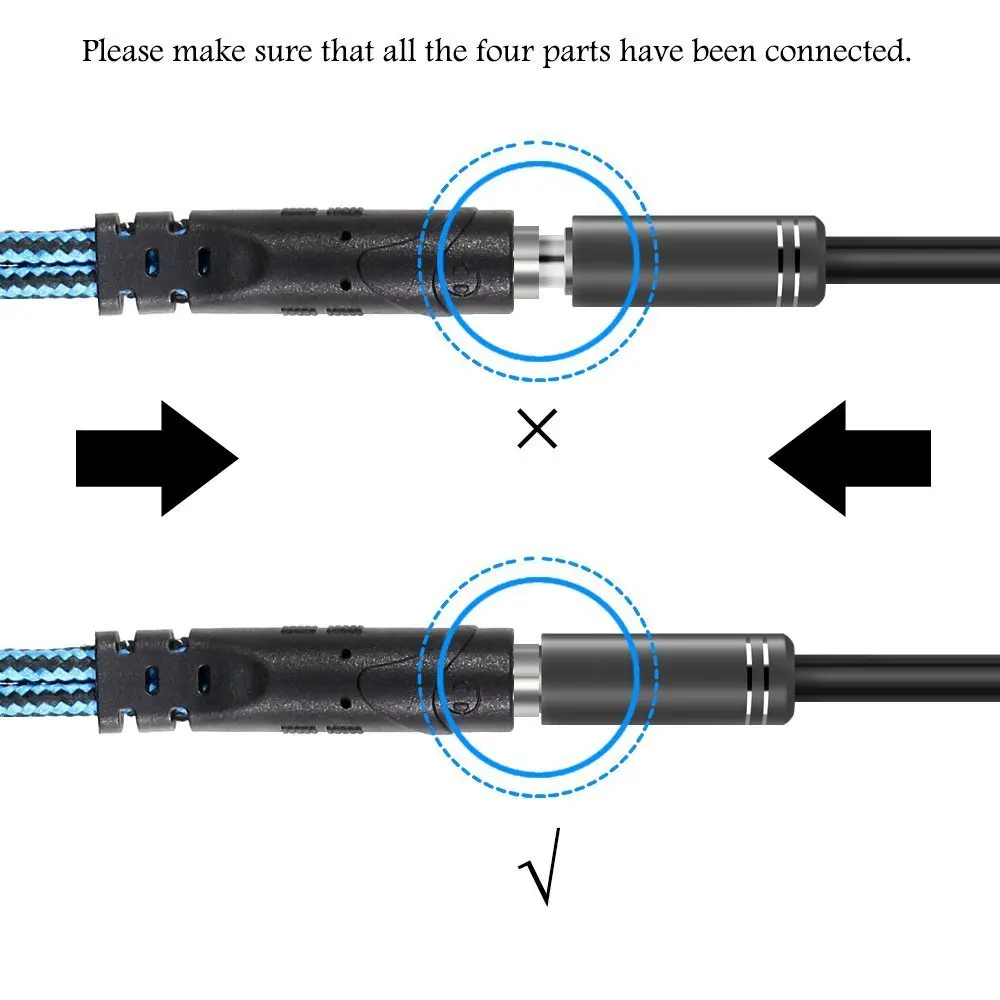 Braided Replacement PC Splitter Cable Extension Cord For Kingston HyperX Bose Logitech Sennheiser JBL Gaming Headsets