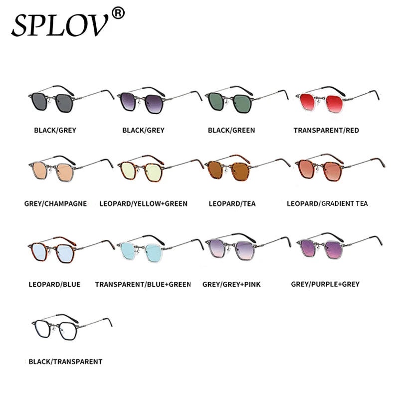 New Square Round Sunglasses Men Women Retro Steam Punk Shades Gradient Glasses Clear Lens Vintage Driving Eyewear Ocean Color