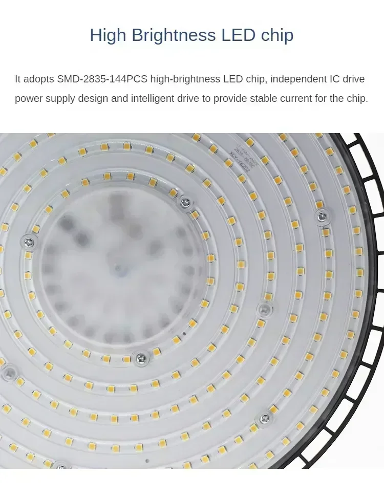 Description Picture 6 of itemWaterproof Commercial Industrial Market Warehouse Garage Workshop Garage Lamps Super Bright 100/150/200W UFO LED High Bay Lights