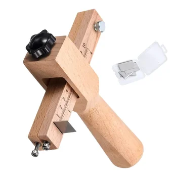 Nuovo taglierina per cintura regolabile con cinturino in pelle con 5 lame Taglio per cintura in pelle a mano fai-da-te Taglierina per strisce di legno Strumenti artigianali in pelle