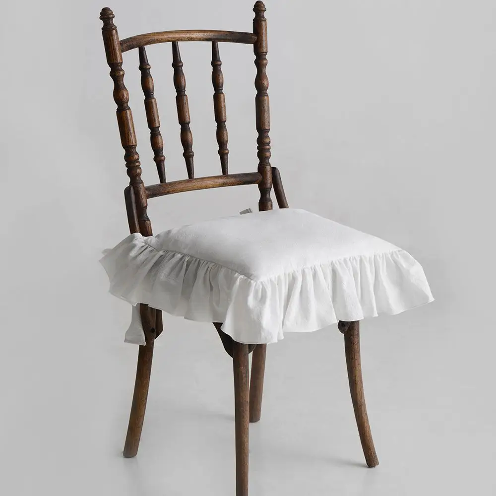 

cotton Ruffles Chair Cushion Cover,Flouncing Dinning Chair Pat Decor Princess Frill Cotton housse de coussin