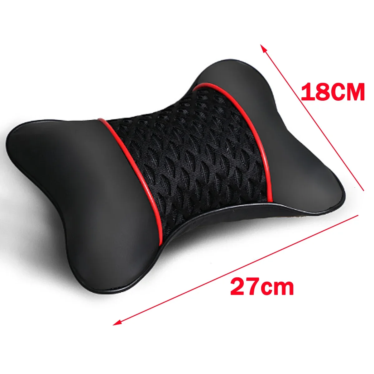 2Pcs PU Leather Knitted Car Pillows Headrest Neck Rest Cushion Support Seat Accessories Auto Universal Decor