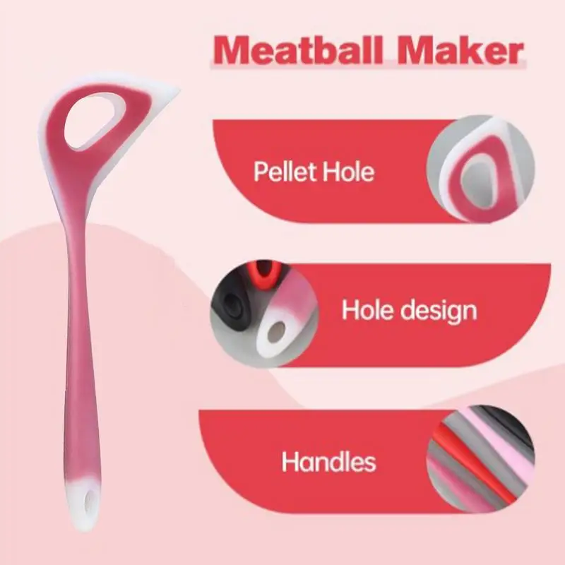 Meatball Maker Tool 2 Pieces Silicone Meat Baller Spoon Meatball Maker Fish Ball Spoon Practical Making Tool With