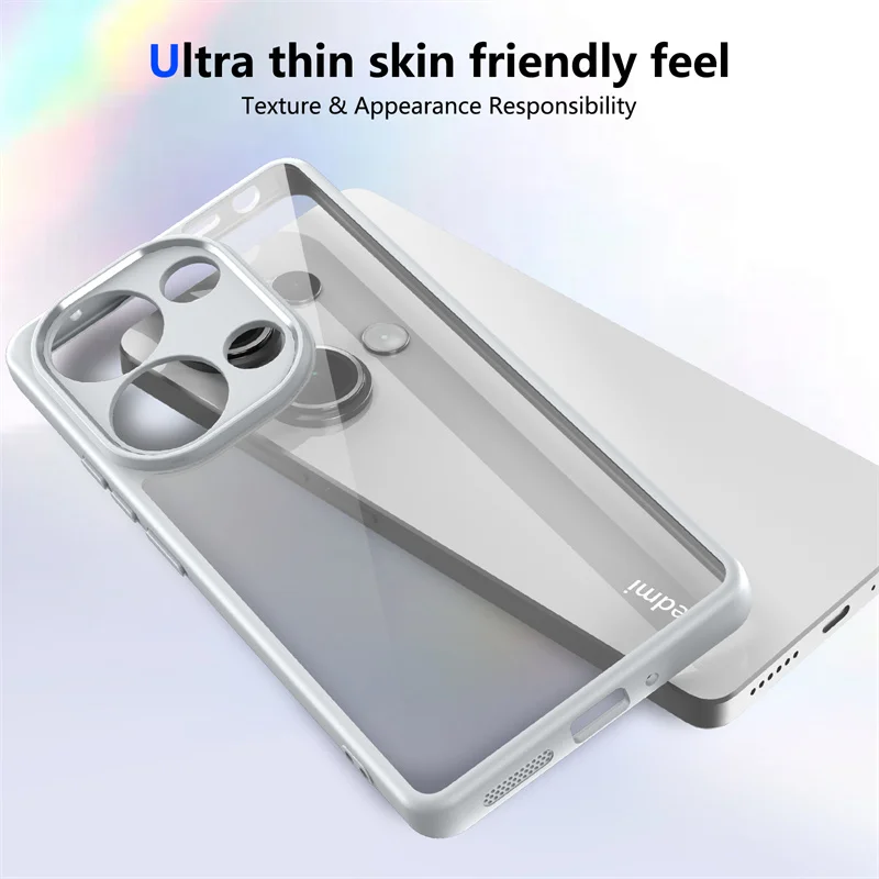 Luxury Shockproof Clear Phone Case with Silicone Bumper and Hard PC Cover
