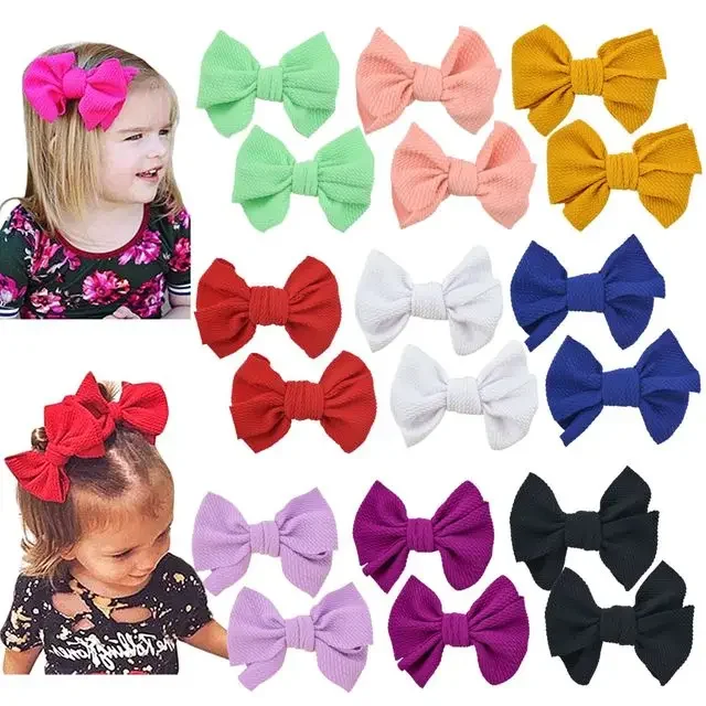 2pcs Messy Bow Infant Baby Girls Hair Clips Headwear Ribbon Bowknot Barrettes Baby Headwear Kids Bebes Knot Hairbow Hairpins