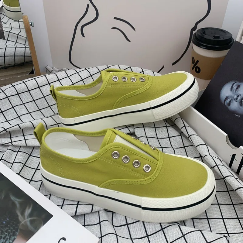 

Кеды женские холщовые без шнуровки, базовые розовые кроссовки, эластичная лента, без кружева, с круглым носком, зеркальные, лето