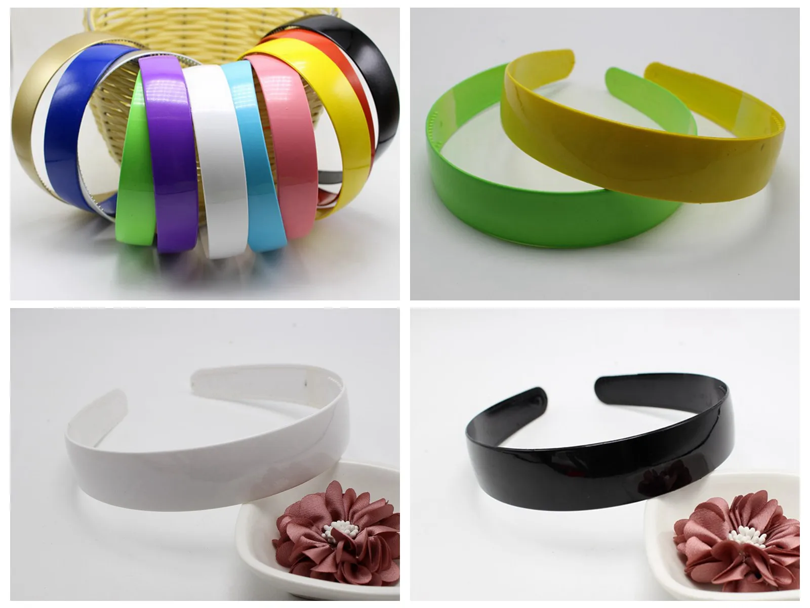 5 leuchtende Farben, breites Alice-Haarband aus Kunststoff, 25 mm (1 Zoll) Haarschmuck – Detail 6