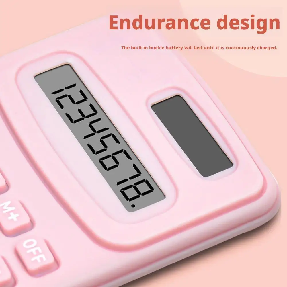 Small Solar Calculator Portable Calculator Cute LCD Electronic Calculator Home Office Primary School Students Teaching Supplies - 3