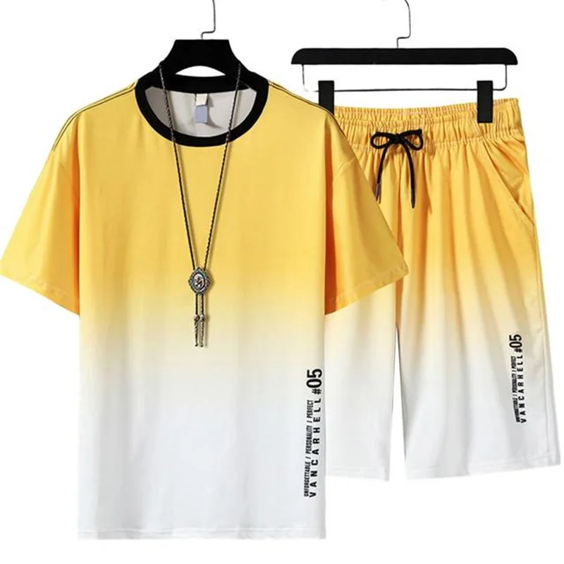 BMKKTOP Trainingsanzug Herren 2-teilig - Jogginganzug Set Mit T-Shirt & Shorts