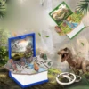 3D dinosaur folding book mini keychain space astronaut puzzle castle decompression creative toy 5