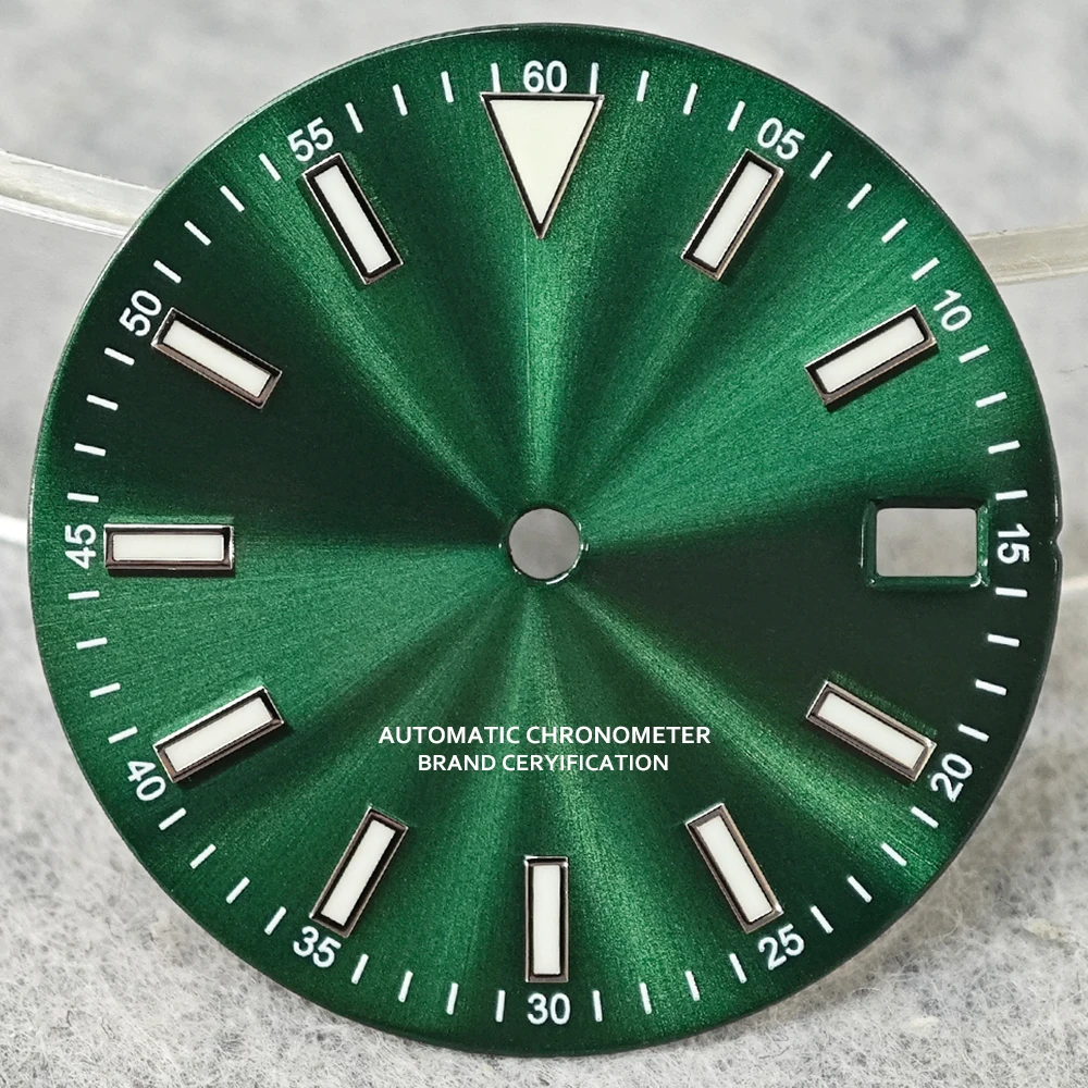 Green Luminous High-Quality Watch Face for Date Series, 28.5mm Dial