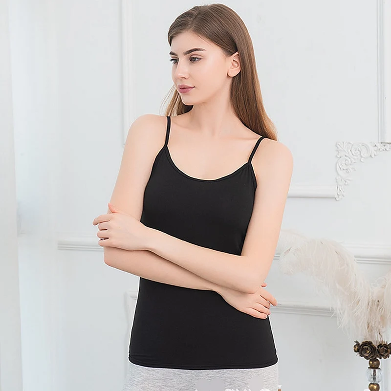 Women Camisole Summer Camisole Size Spaghetti Strap Top Women Halter V Neck Basic White Cami Sleeveless Tank Tops - Image 4
