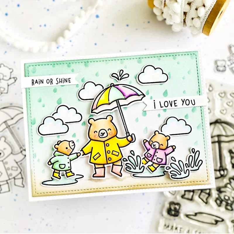Corner Rainbow Cloud Balloons Sunray Rainy Sky Background Stencils for DIY Scrapbooking Album Decoration Card Making Crafts