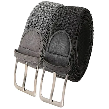 Cinture per pantaloni con fibbia ad ardiglione in tela elasticizzata Plus Large Size 130 140 150cm Cintura in tessuto elastico Cinghie in vita perforate da donna casual 1