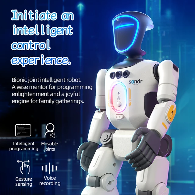 Smart Dancing Remote Control Robot Toy 2.4G Joint Mobility Breathing Light Record RC Robot Intelligent Robot for Child Kid Toys 2