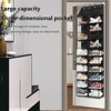 Over The Door Shoe Organizer Oxford Fabric Hanging Shoe Rack With 20 Large Pockets & 4 Metal Hook 10 Layers Clear Shoe Holder 3