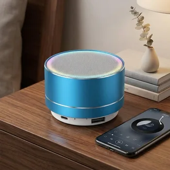Wireless Bluetooth Speaker Portable Mini Stereo Sound Subwoofer with LED Light HD Mic Hands-free Call TF Card Play Long-lasting 1