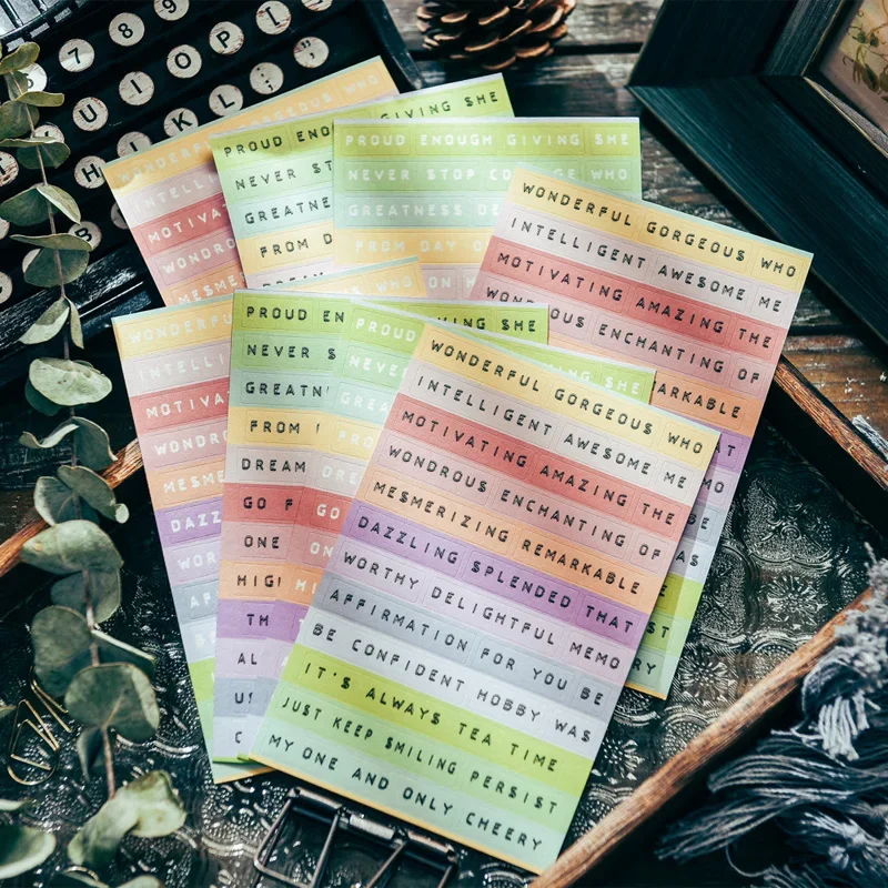 24 Pcs Vintage Scrapbook Letters Stickers Gilding Words Phrase Diary Travel  Planner Decor Scrapbook