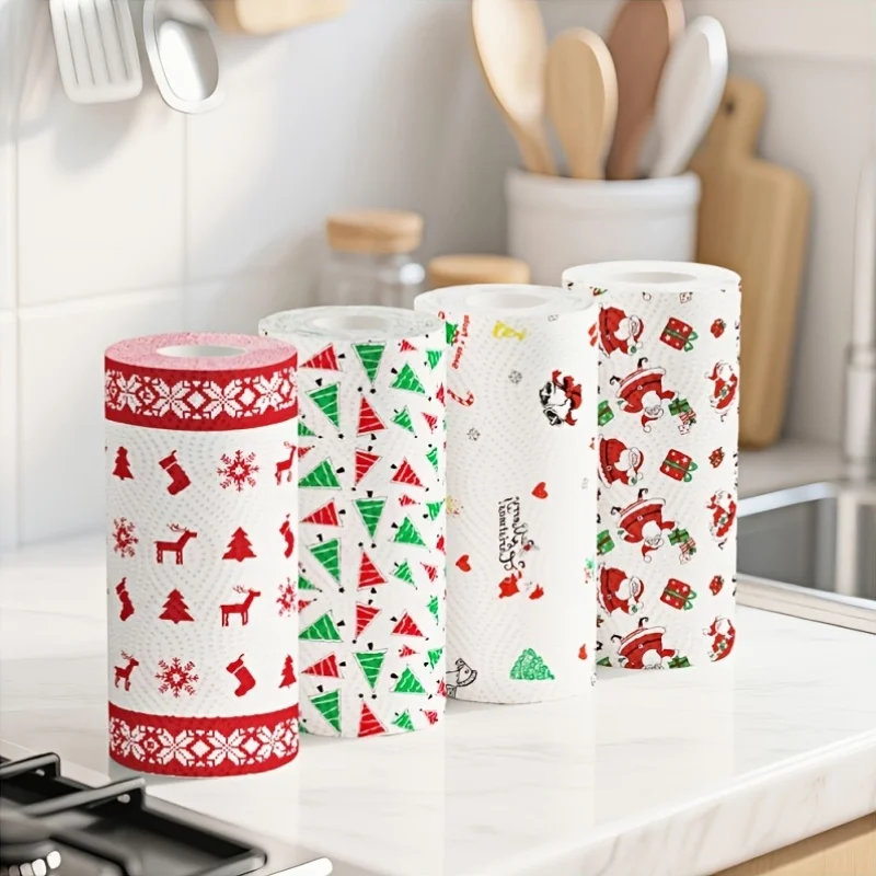 Christmas 3-Ply Printed Oil-Absorbent Kitchen Paper Towel 5