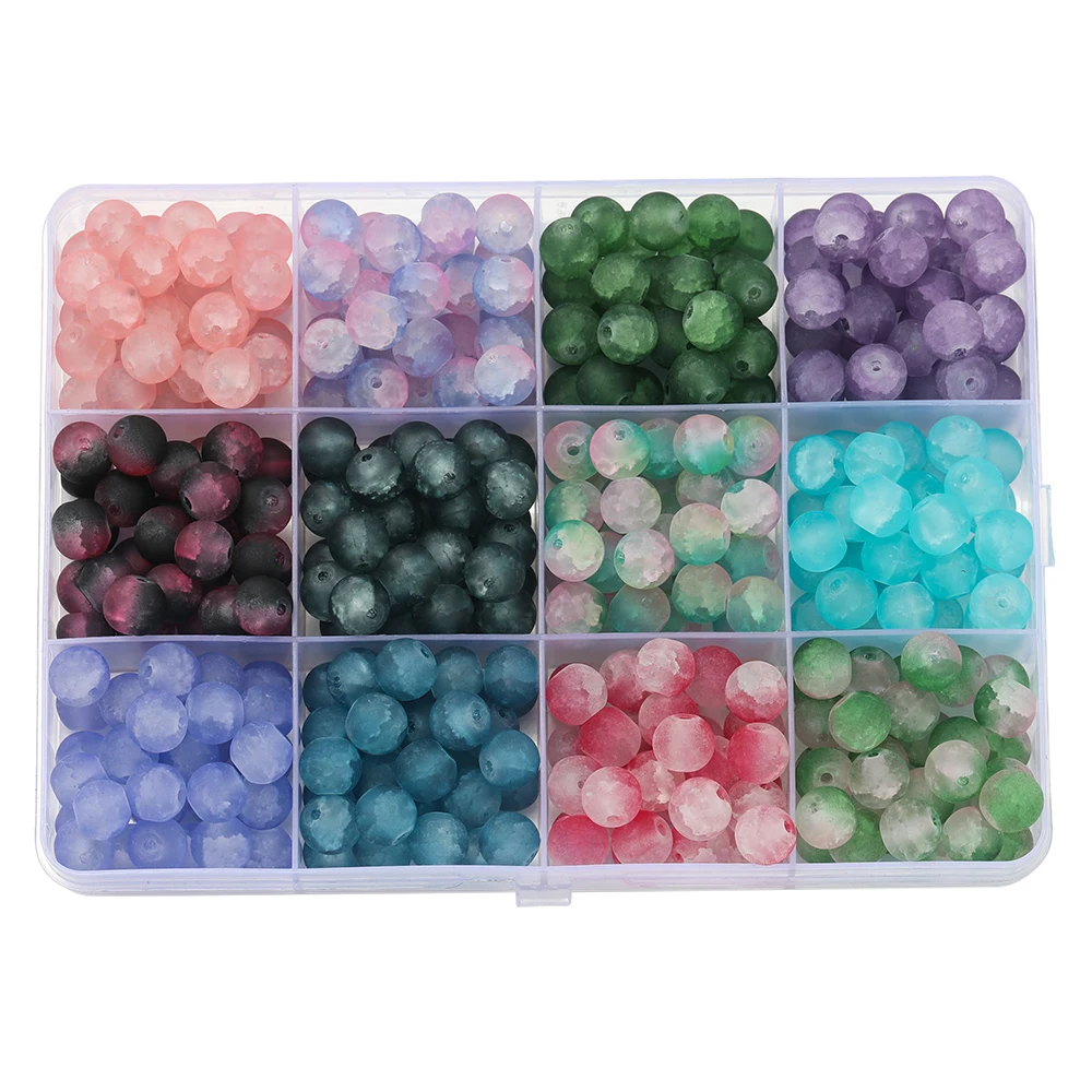 20/50 Stück 8 mm gemischte runde Glasperlen, matt, lose Abstandshalter, Perlen für DIY-Armband, Halskette, Schmuckherstellung, Zubehör – Detail 4