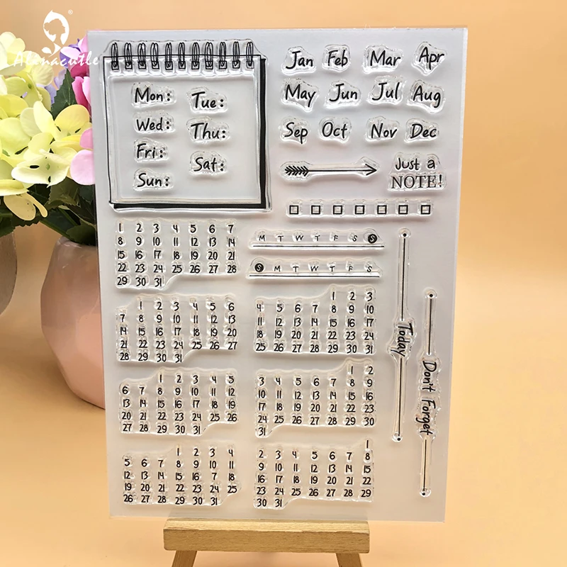 Transparent Clear Silicone Stamp Calendar Journal Deco for DIY Scrapbook Photo Albums Paper Notebook Card Clear Stamps Clear Rubber Stamps
