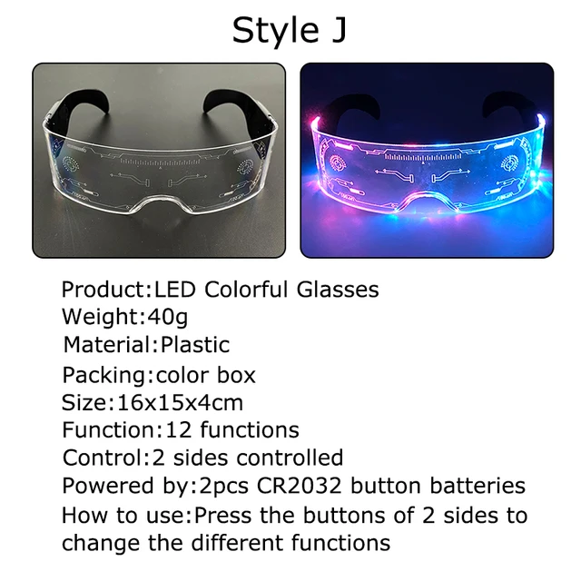 Gafas Led Colores. Gafas Neon Luces LED Regalos para despedidas, fiestas,  photocall. - Inicio -  - DICRAF IMPORT SL B54968151