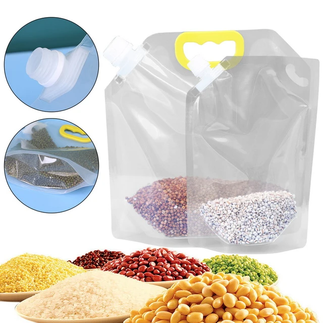 5pcs Reusable Sealable Bags, Handheld Sealable Bags, Rice & Grain