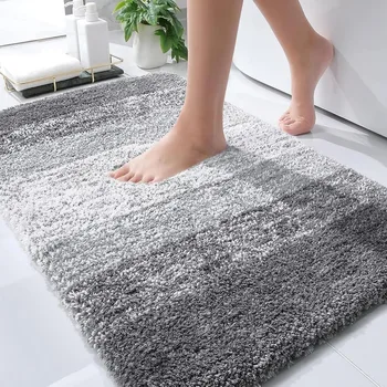 Extra Soft Absorbent Microfiber Bath Rugs, Rubber Backing, Quick Dry, Machine Washable Bath Mats for Bathroom Floor 1