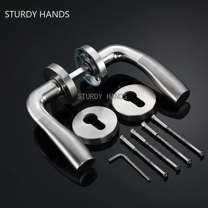 Door Handles 1set Stainless Steel Universal Door Knob Bedroom Split Door Lock Handle for Interior Doors