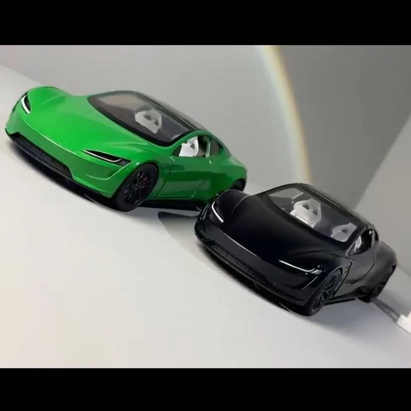 1:24 스케일 합금 테슬라 로드스터 스포츠카 모델 다이캐스트 금속 장난감 차량 컨버터블 자동차 장난감 소년 선물 집단 홈 장식