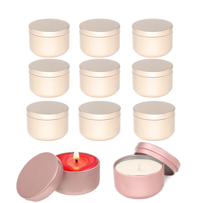 69pcsAluminumCandleTin50mlMulticolorTravelTinsRoundMetalTin