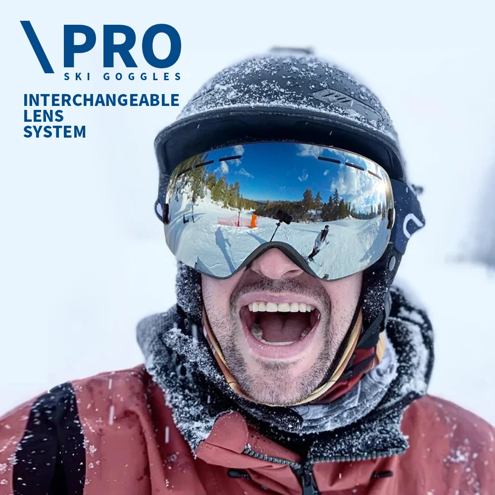 Ski Goggles Anti-fog Double Layers UV400 Big Ski Glasses Skiing Mask Snowboard Men Women Snow Goggles 5