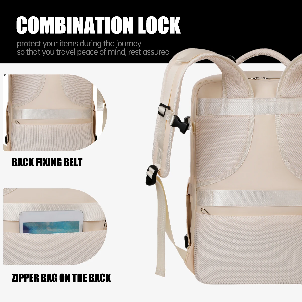 2025 New Backpack Female College Student Outdoor Commuting Large Capacity Computer Backpack Junior High School Bag Travel with Air Bag and Vacuum Compression