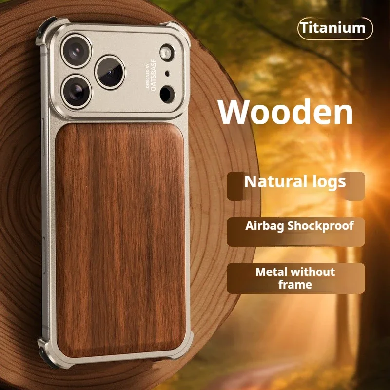 Oatsbasf Solid Wooden Phone Case with Magsafe and Shockproof Protection