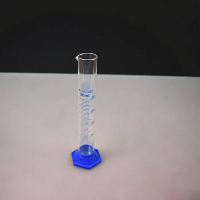 

Glass measuring cylinder with scale 10/25/50/100/250/500/1000ml plastic base for chemical experiment