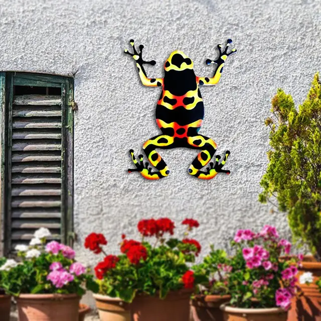 1 Pcs Fémbéka Falfali Függő Szobrok Beltéri És Kültéri Faldekorációk Díszek Otthoni Kerti Medál Udvar Vas Művészeti Béka Szobor - Image 5