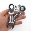 Mini short handle ratchet wrench with movable head, quick dual-purpose open end wrench, hardware tool, labor-saving wrench 1