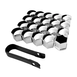 20pcs Universal Car Wheel Nut Protection Caps - 17MM (Silver)