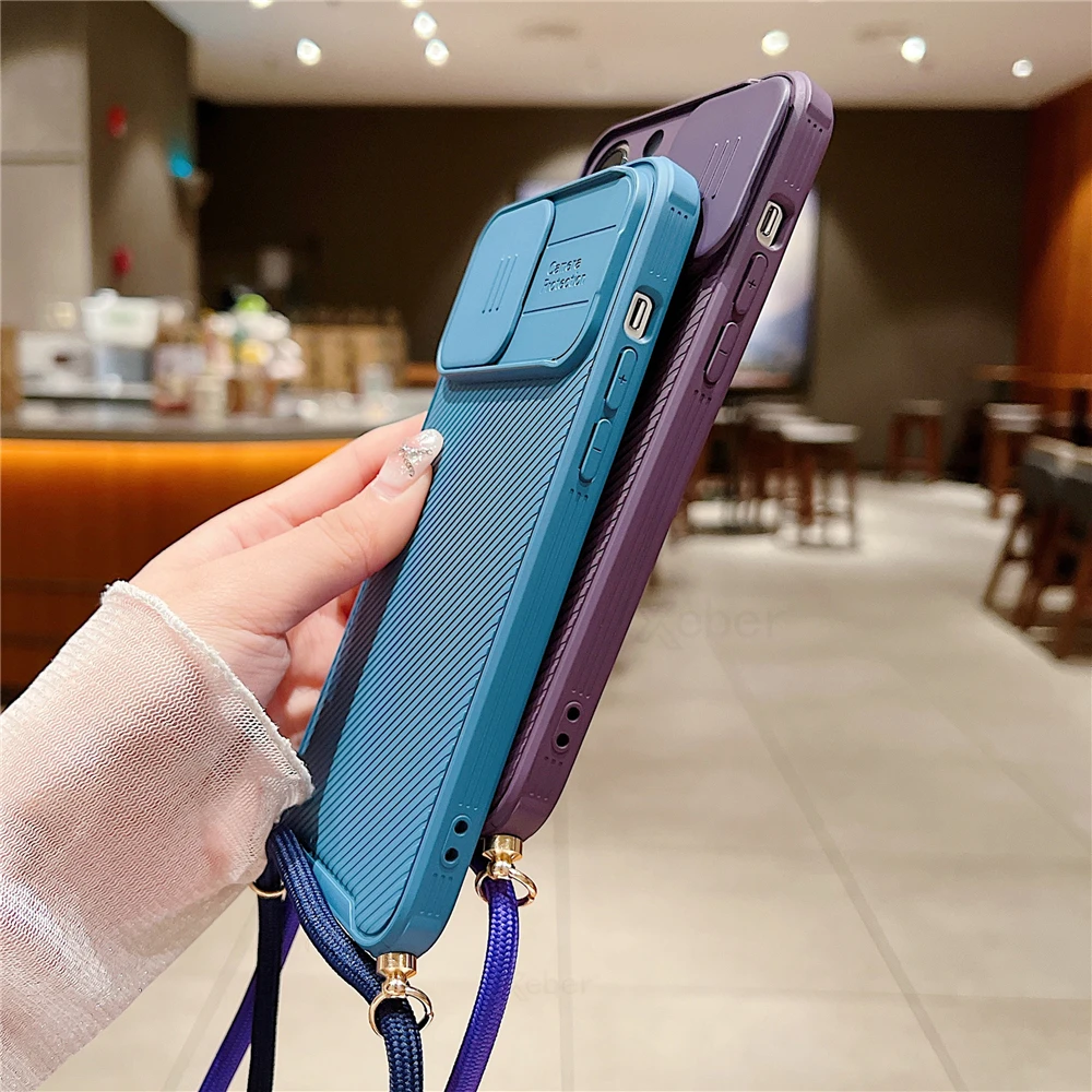 MyGadget Cover IPhone X/Xs Con Cordino E Tracolla - Custodia Trasparente Antiurto Con Laccio Nero