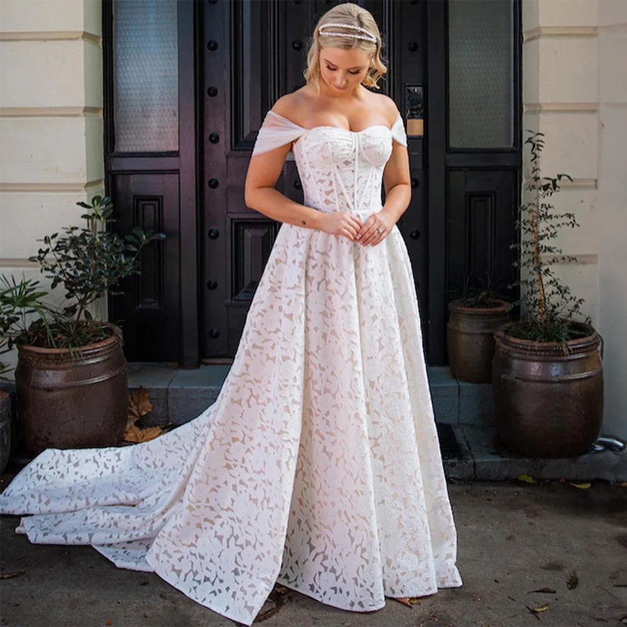 

Женский корсет с открытой спиной и молнией, кружевное свадебное платье с рукавами-крылышками