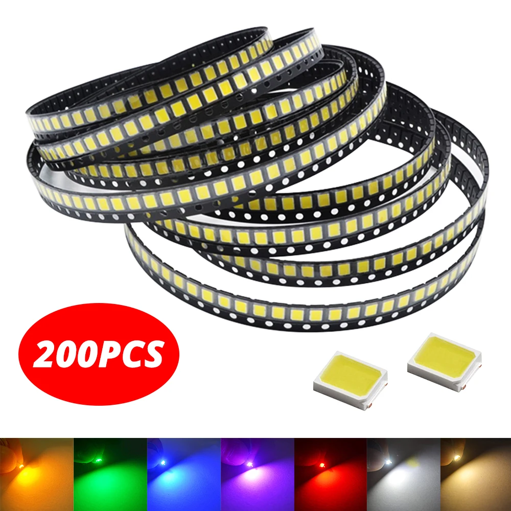 

200Pcs SMT SMD 2835 LED Lamp Bead 20-25lm White Red Blue Green Yellow Beads Led Chip DC 1.8-3.6V Lights Emitting Diodes Light