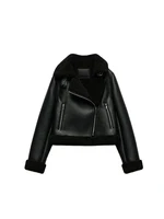 Women's Street Biker Style Casual Commuter Jacket Retro Style Zipper Lapel Jacket Personalized Hundred Women's Jacket