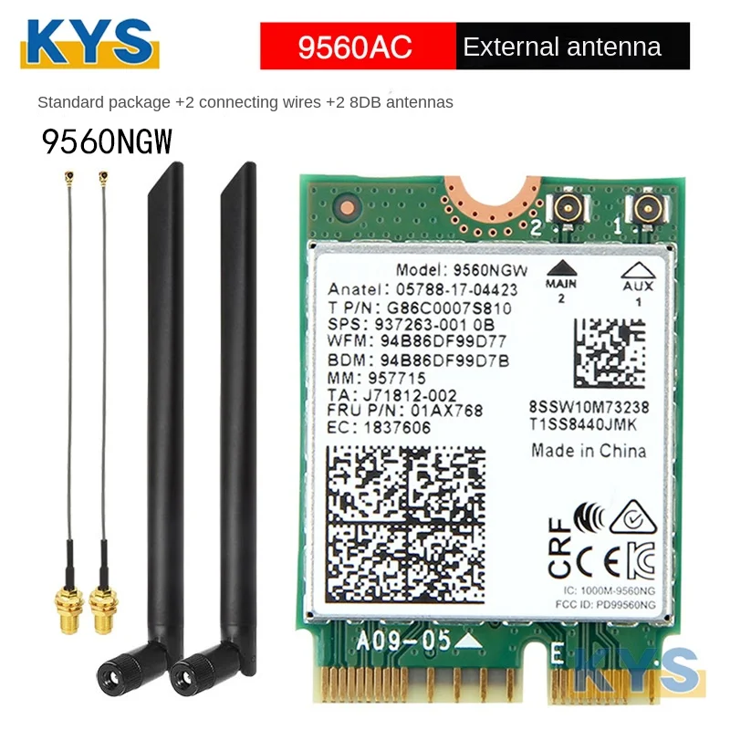 ForIntel9560NGWWiFiCardWirelessBluetooth50ReceiverDualBand2
