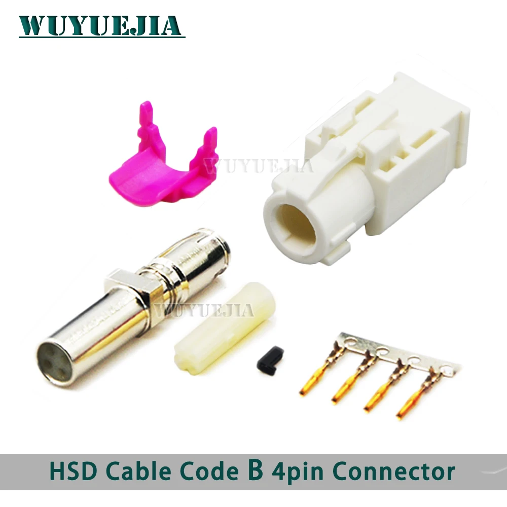 

1Pcs HSD Cable Fakra 4 Pin Core B Connector Straight Female Car Reversing LVDS Video Wiring Harness Plug for BMW Benz Audi