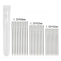 Aiguilles à coudre à grands yeux, 30 pièces, aiguilles à coudre en cuir faites à la main, fil d'acier, aiguilles à tricoter, ensemble d'outils de couture 6