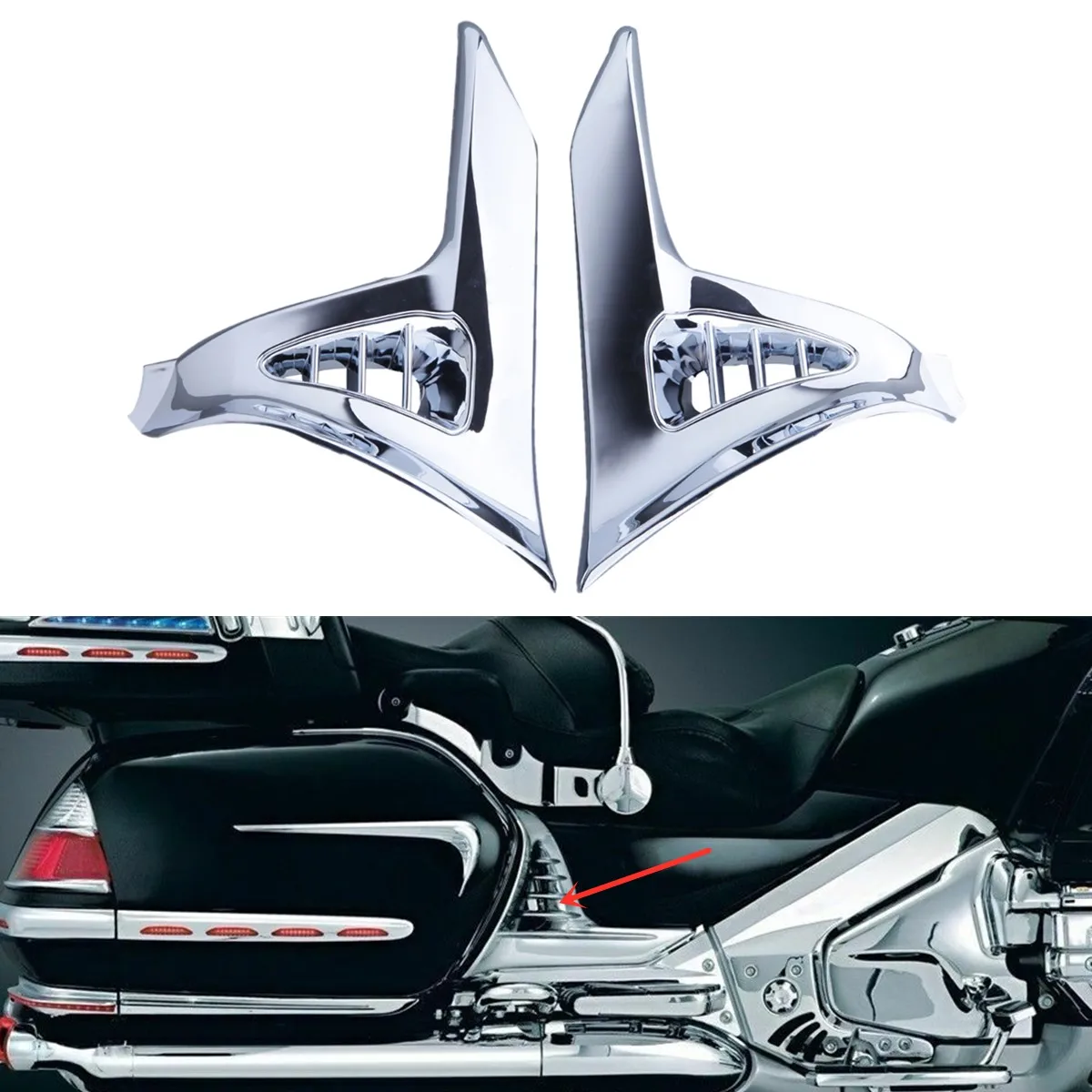 

Motorcycle Saddlebag Scuff Covers Trims For Honda Gold Wing GL1800 2001-2011 2008