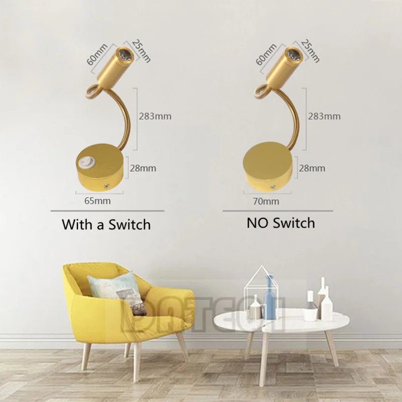 Lâmpada de Parede do Quarto Interior Hotel Lâmpada Decorativa Leitura 3w 110v220vac Led 2 Frete grátis led interior lâmpada de parede