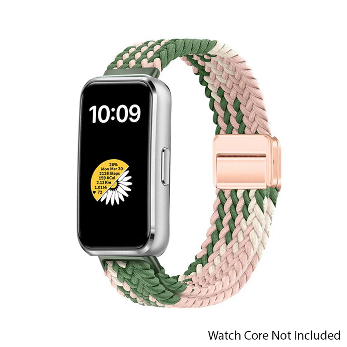 Braided Nylon Strap with Magnetic Buckle - Adjustable and Comfortable Watchband