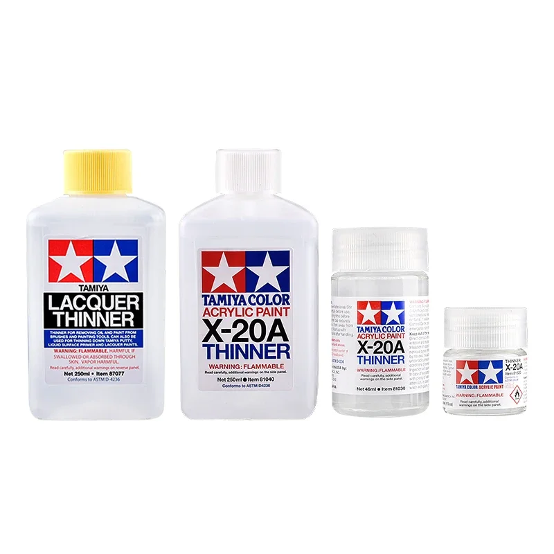 Tamiya LACQUER ACRYLIC Paint Thinner 81520 81020 81030 81040 87077 10ML 23ML 46ML 250ML For Assembly Military Model Hobby Tools Acrylic Paint
